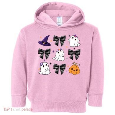 Spooky Season Cute Boo Ghost Coquette Halloween Toddler Hoodie