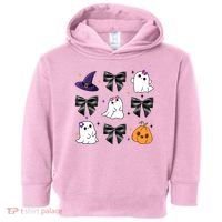 Spooky Season Cute Boo Ghost Coquette Halloween Toddler Hoodie thumb 0