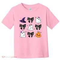 Spooky Season Cute Boo Ghost Coquette Halloween Toddler T-Shirt thumb 0