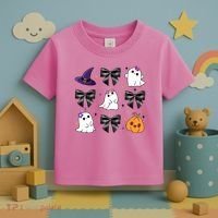 Spooky Season Cute Boo Ghost Coquette Halloween Toddler T-Shirt thumb 3