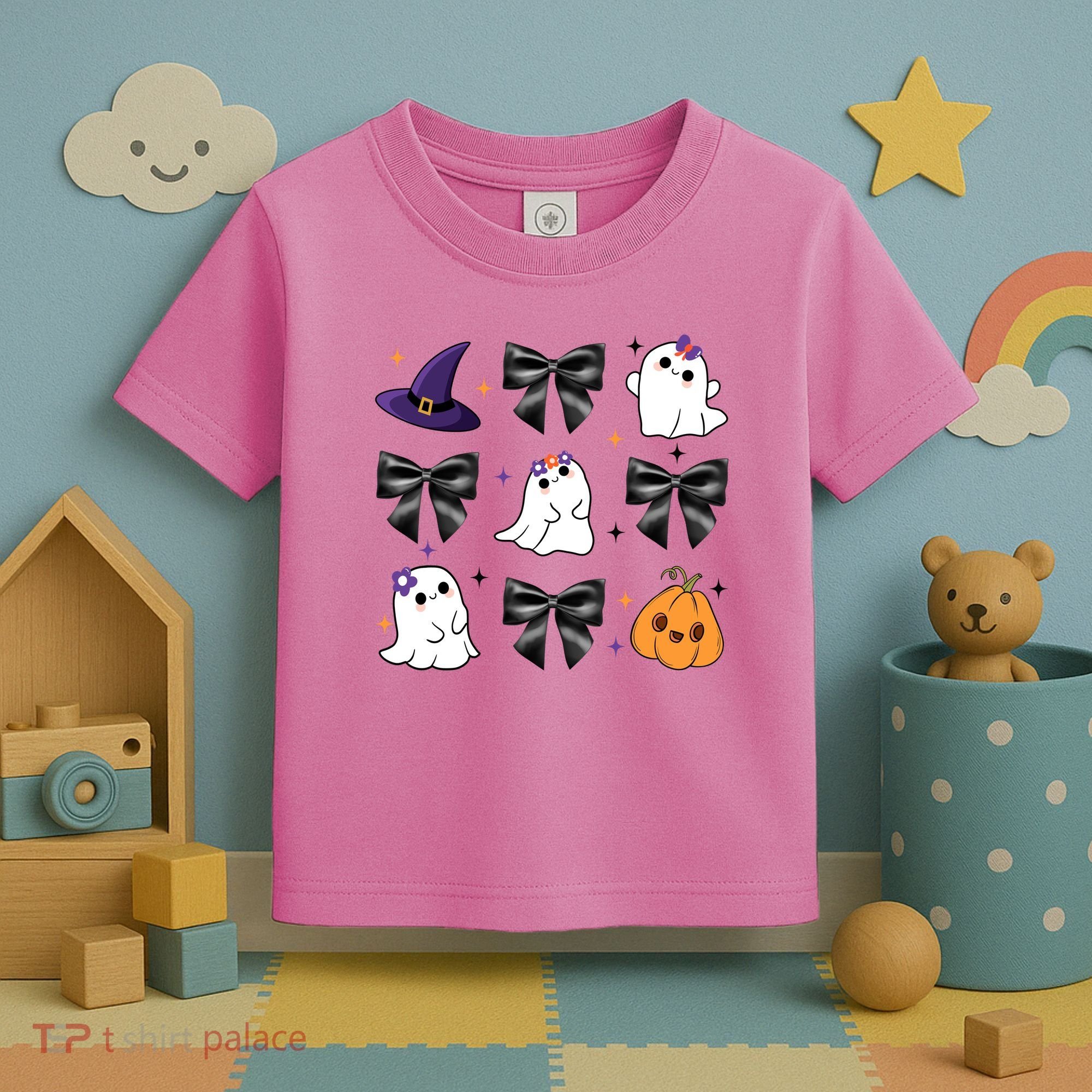 Spooky Season Cute Boo Ghost Coquette Halloween Toddler T-Shirt