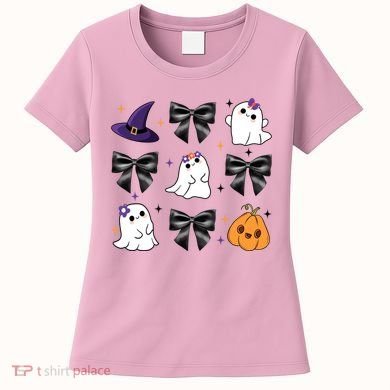 Spooky Season Cute Boo Ghost Coquette Halloween Women's T-Shirt