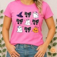 Spooky Season Cute Boo Ghost Coquette Halloween Women's T-Shirt thumb 2