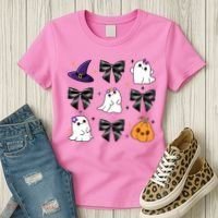 Spooky Season Cute Boo Ghost Coquette Halloween Women's T-Shirt thumb 3