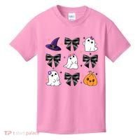 Spooky Season Cute Boo Ghost Coquette Halloween Kids T-Shirt thumb 0