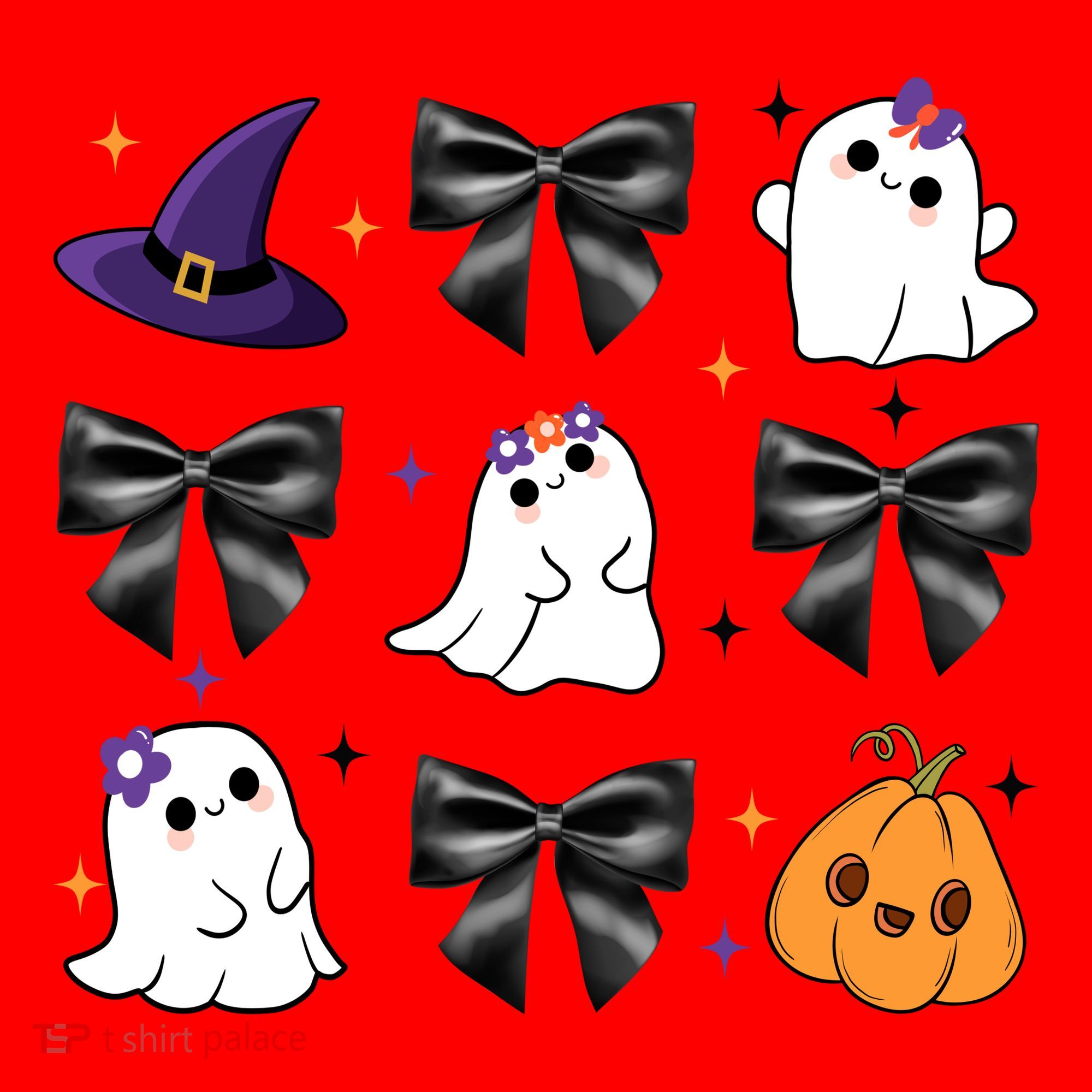 Spooky Season Cute Boo Ghost Coquette Halloween Santa Hat