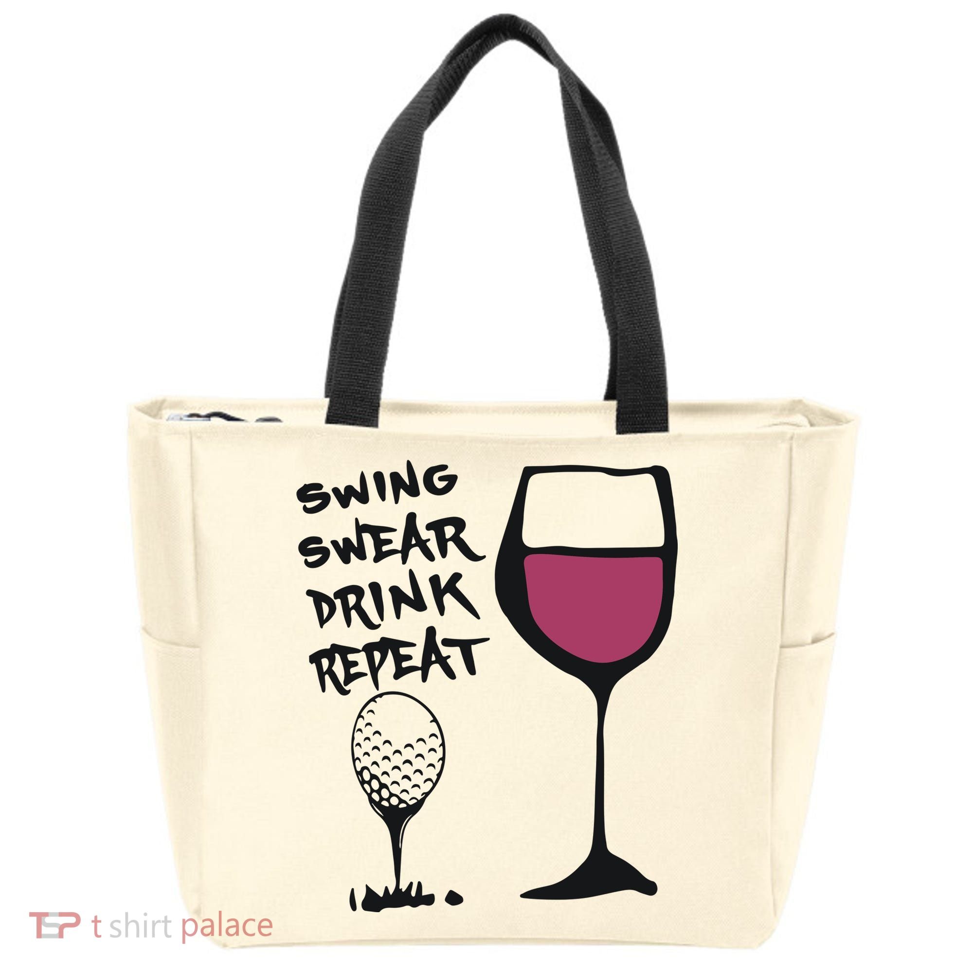 Swing Swear Drink Repeat Golf & Wine Wome Tote Bag