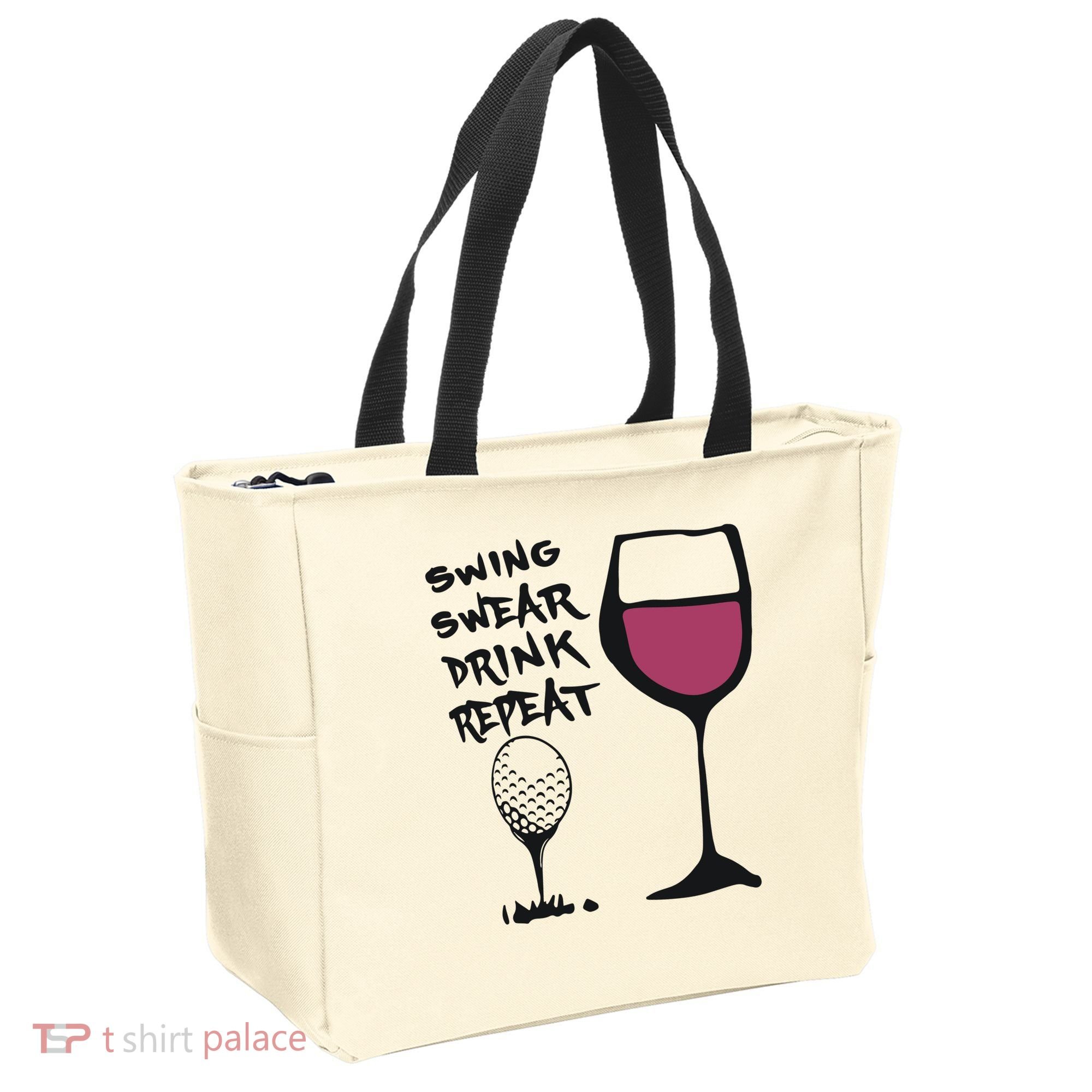 Swing Swear Drink Repeat Golf & Wine Wome Tote Bag
