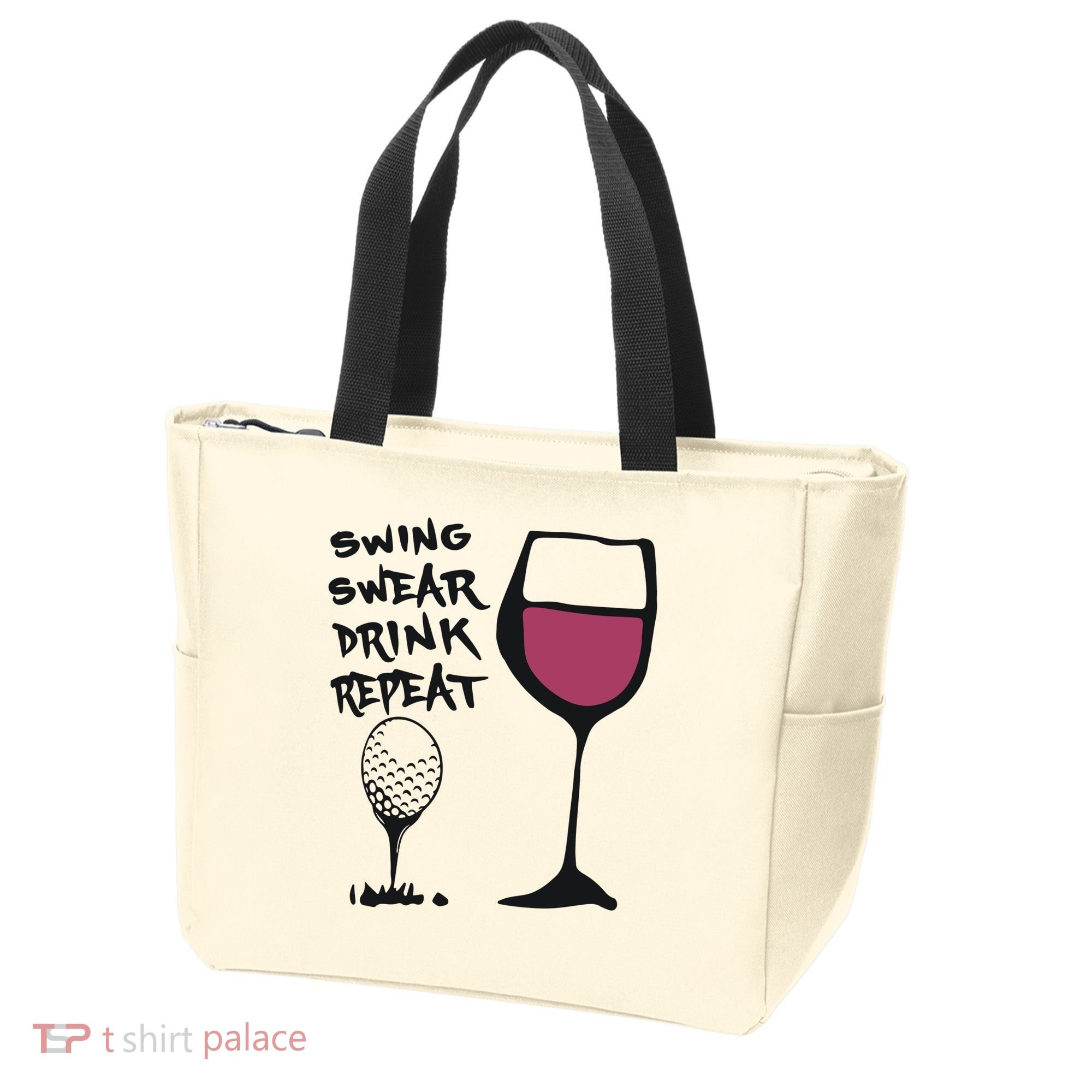 Swing Swear Drink Repeat Golf & Wine Wome Tote Bag