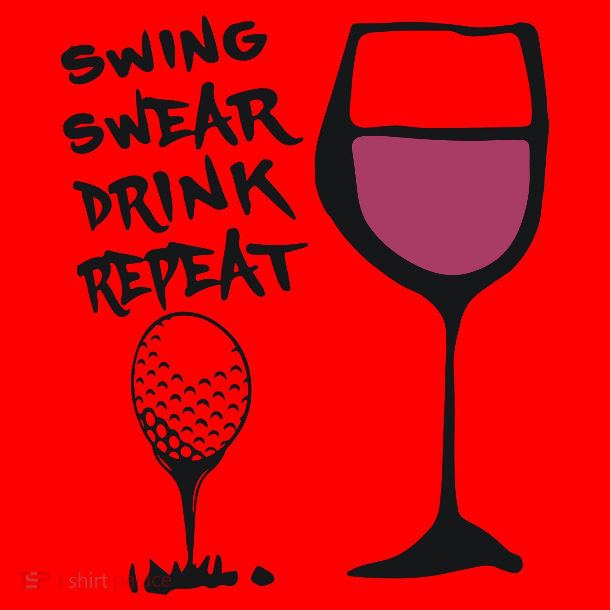 Swing Swear Drink Repeat Golf & Wine Wome Santa Hat