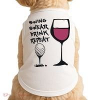 Swing Swear Drink Repeat Golf & Wine Wome Doggie Tank thumb 0