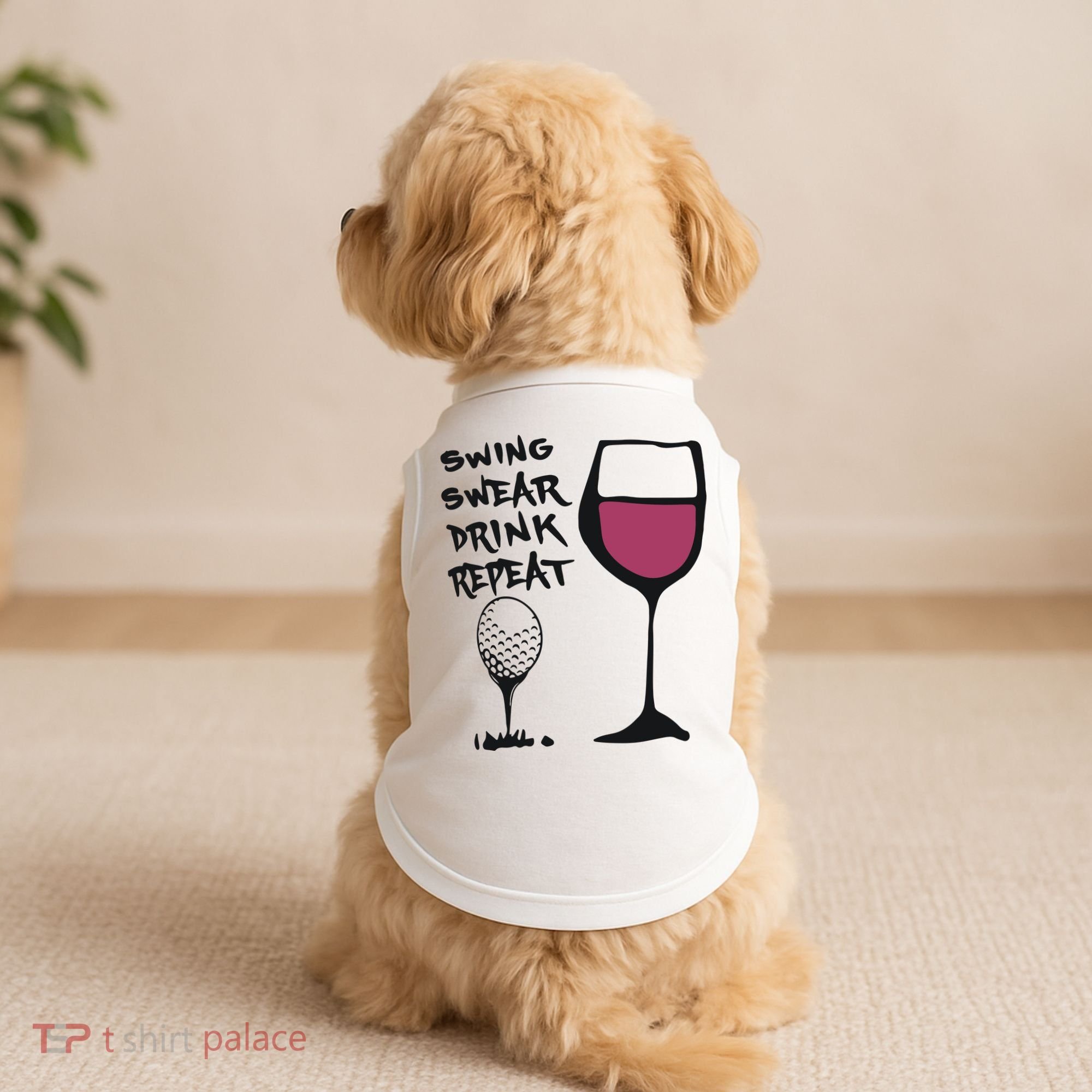 Swing Swear Drink Repeat Golf & Wine Wome Doggie Tank
