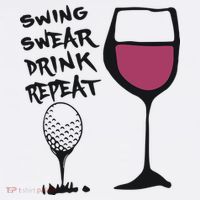 Swing Swear Drink Repeat Golf & Wine Wome Doggie Tank thumb 4