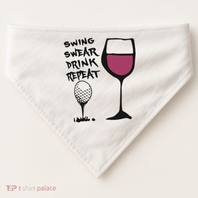 Swing Swear Drink Repeat Golf & Wine Wome USA-Made Doggie Bandana