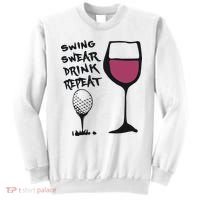 Swing Swear Drink Repeat Golf & Wine Wome Sweatshirt thumb 0