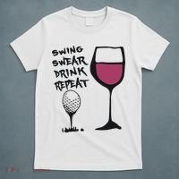 Swing Swear Drink Repeat Golf & Wine Wome T-Shirt thumb 5