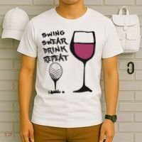 Swing Swear Drink Repeat Golf & Wine Wome T-Shirt thumb 6