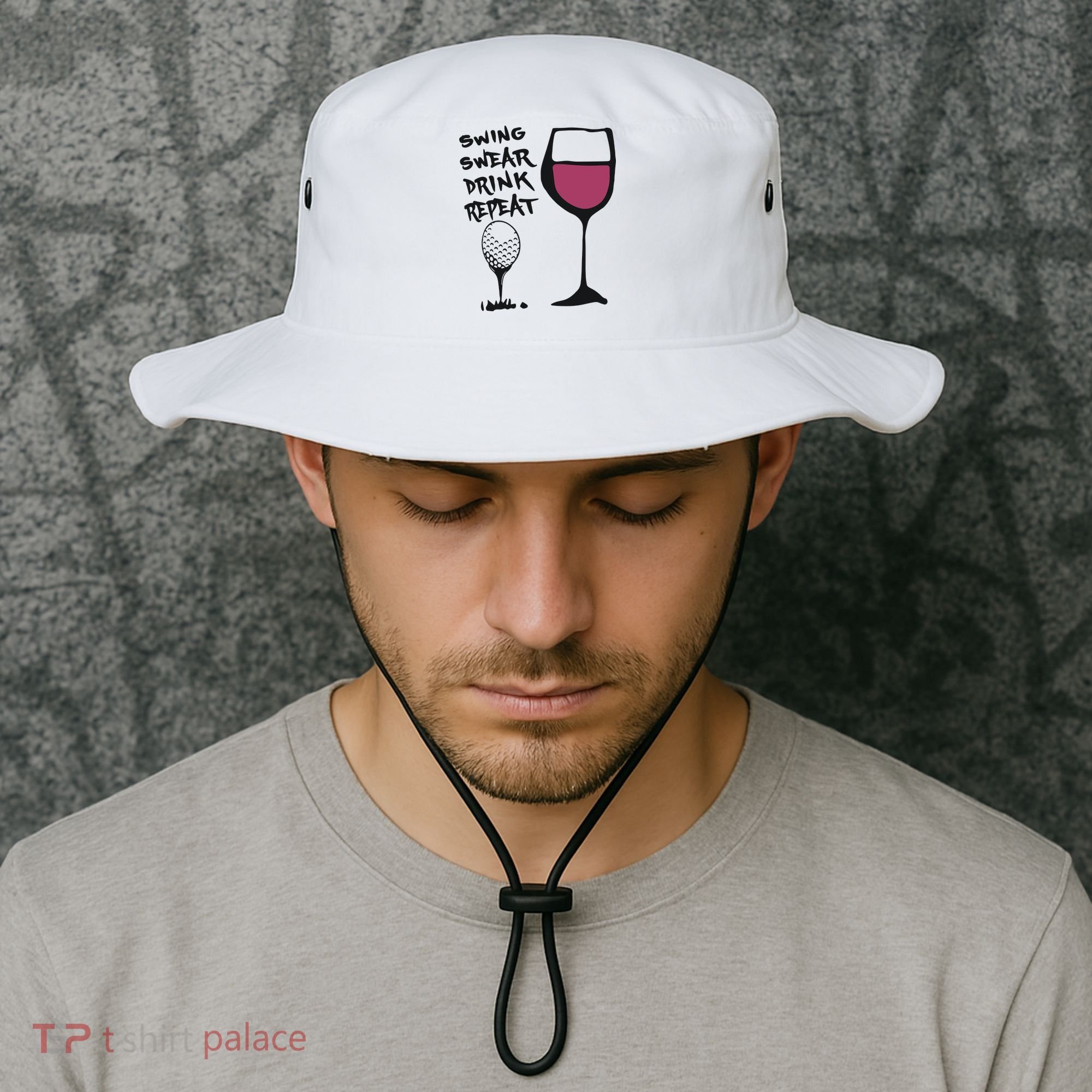 Swing Swear Drink Repeat Golf & Wine Wome Bucket Hat