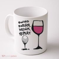 Swing Swear Drink Repeat Golf & Wine Wome Coffee Mug thumb 0