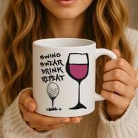 Swing Swear Drink Repeat Golf & Wine Wome Coffee Mug thumb 3