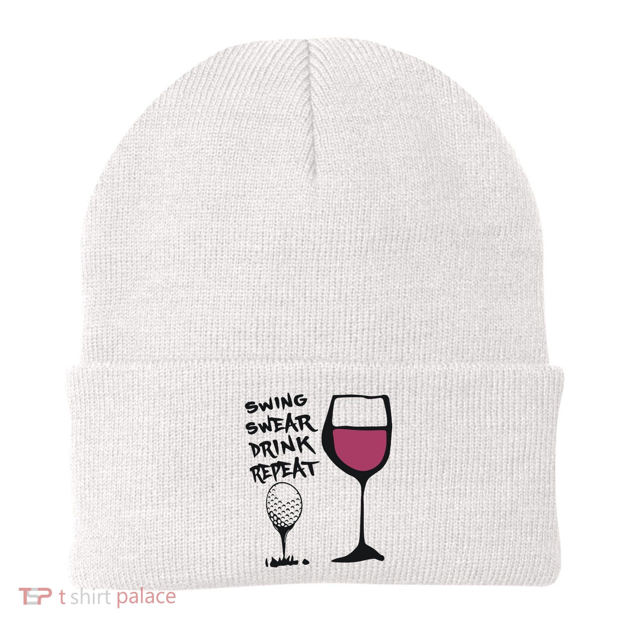 Swing Swear Drink Repeat Golf & Wine Wome Beanie