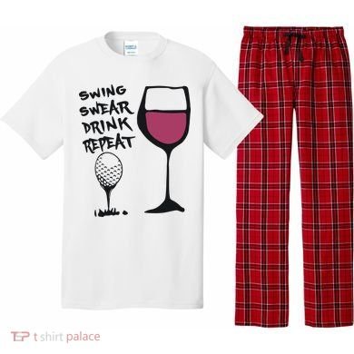 Swing Swear Drink Repeat Golf & Wine Wome Pajama Set