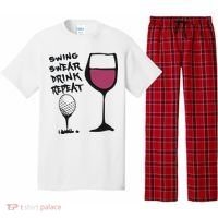 Swing Swear Drink Repeat Golf & Wine Wome Pajama Set thumb 0