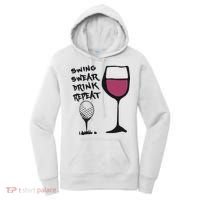 Swing Swear Drink Repeat Golf & Wine Wome Women's Hoodie thumb 0