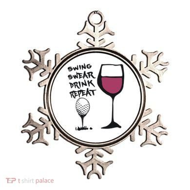 Swing Swear Drink Repeat Golf & Wine Wome Ornament