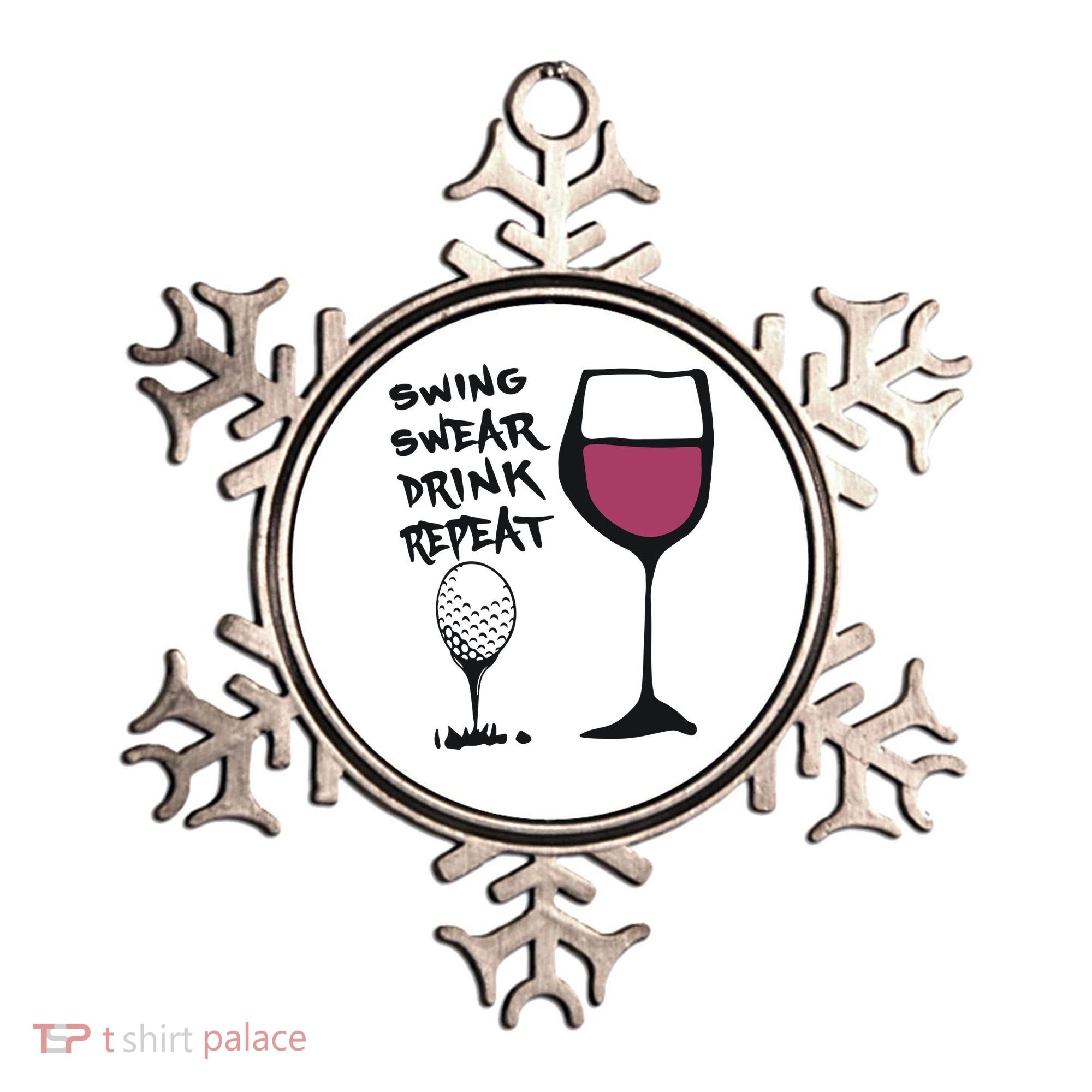Swing Swear Drink Repeat Golf & Wine Wome Ornament