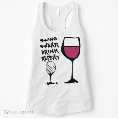 Swing Swear Drink Repeat Golf & Wine Wome Women's Tank Top