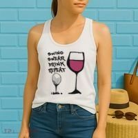 Swing Swear Drink Repeat Golf & Wine Wome Women's Tank Top thumb 2