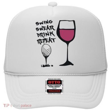 Swing Swear Drink Repeat Golf & Wine Wome Hat