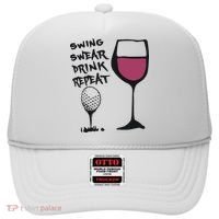 Swing Swear Drink Repeat Golf & Wine Wome Hat thumb 0