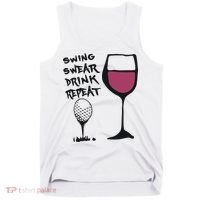 Swing Swear Drink Repeat Golf & Wine Wome Tank Top thumb 0