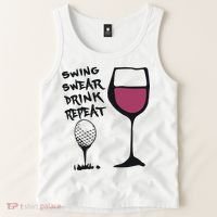 Swing Swear Drink Repeat Golf & Wine Wome Tank Top thumb 2