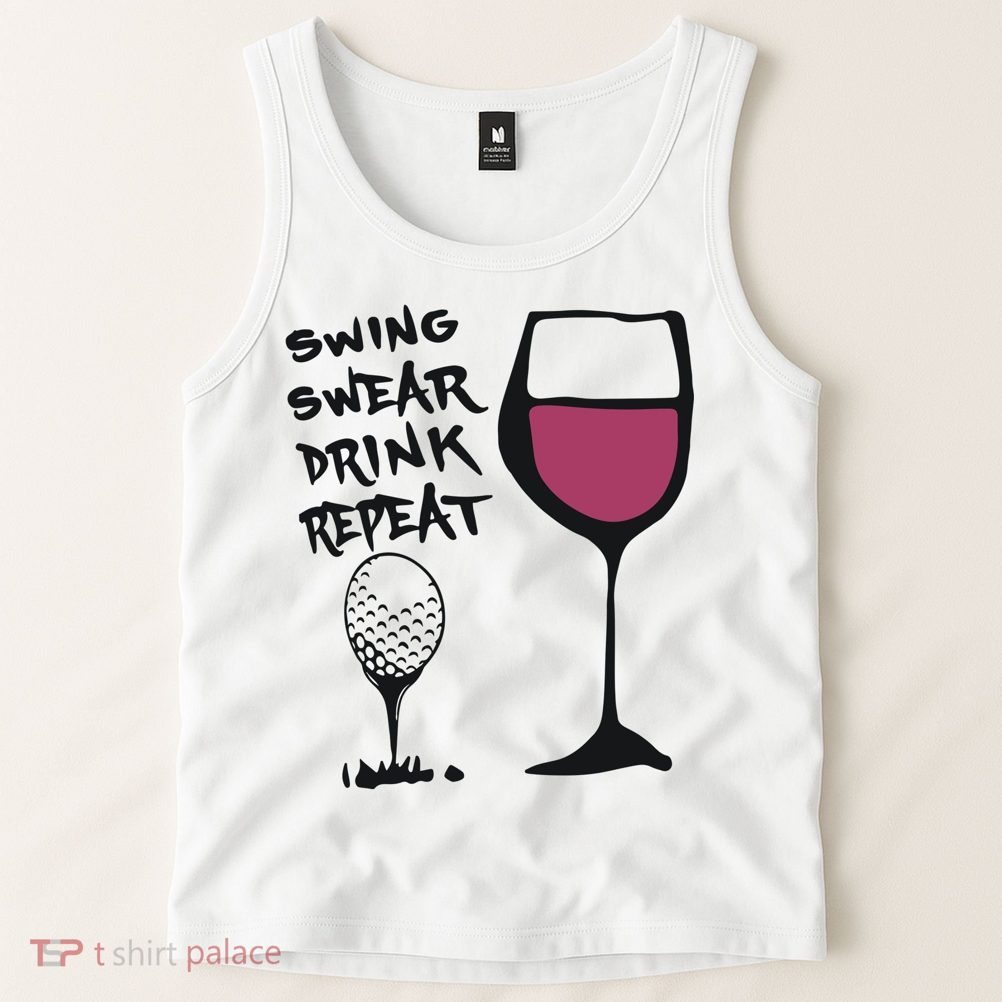 Swing Swear Drink Repeat Golf & Wine Wome Tank Top