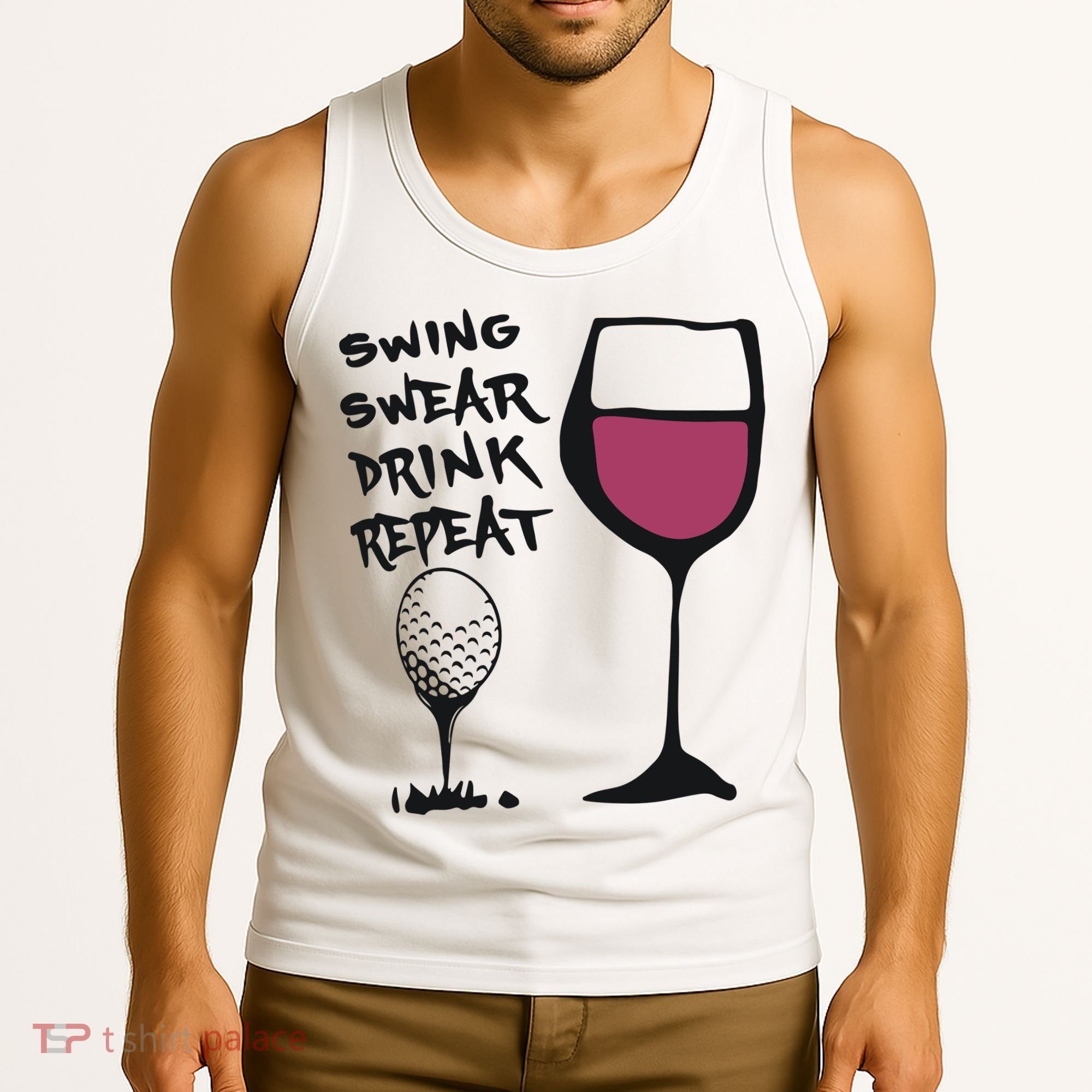 Swing Swear Drink Repeat Golf & Wine Wome Tank Top