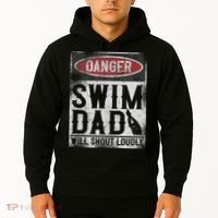 Swimming Swimmer Danger Swim Dad Hoodie thumb 2