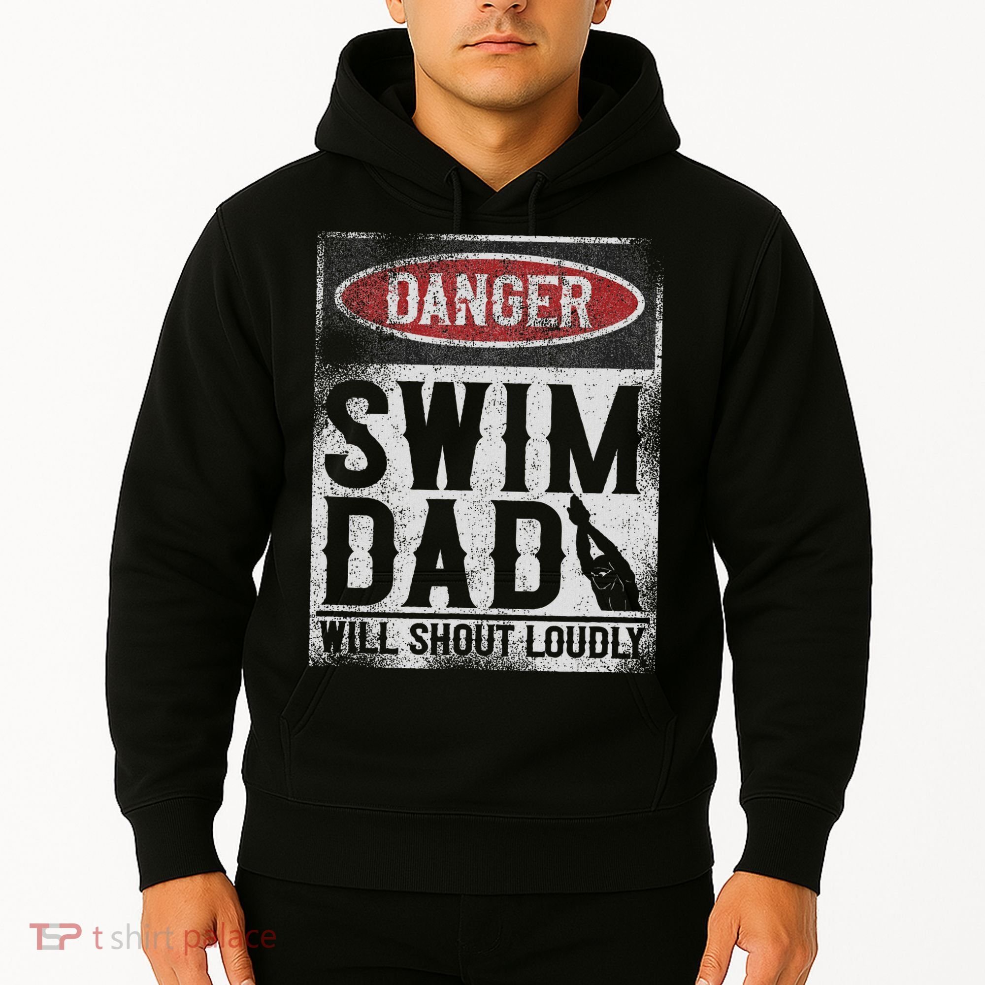 Swimming Swimmer Danger Swim Dad Hoodie