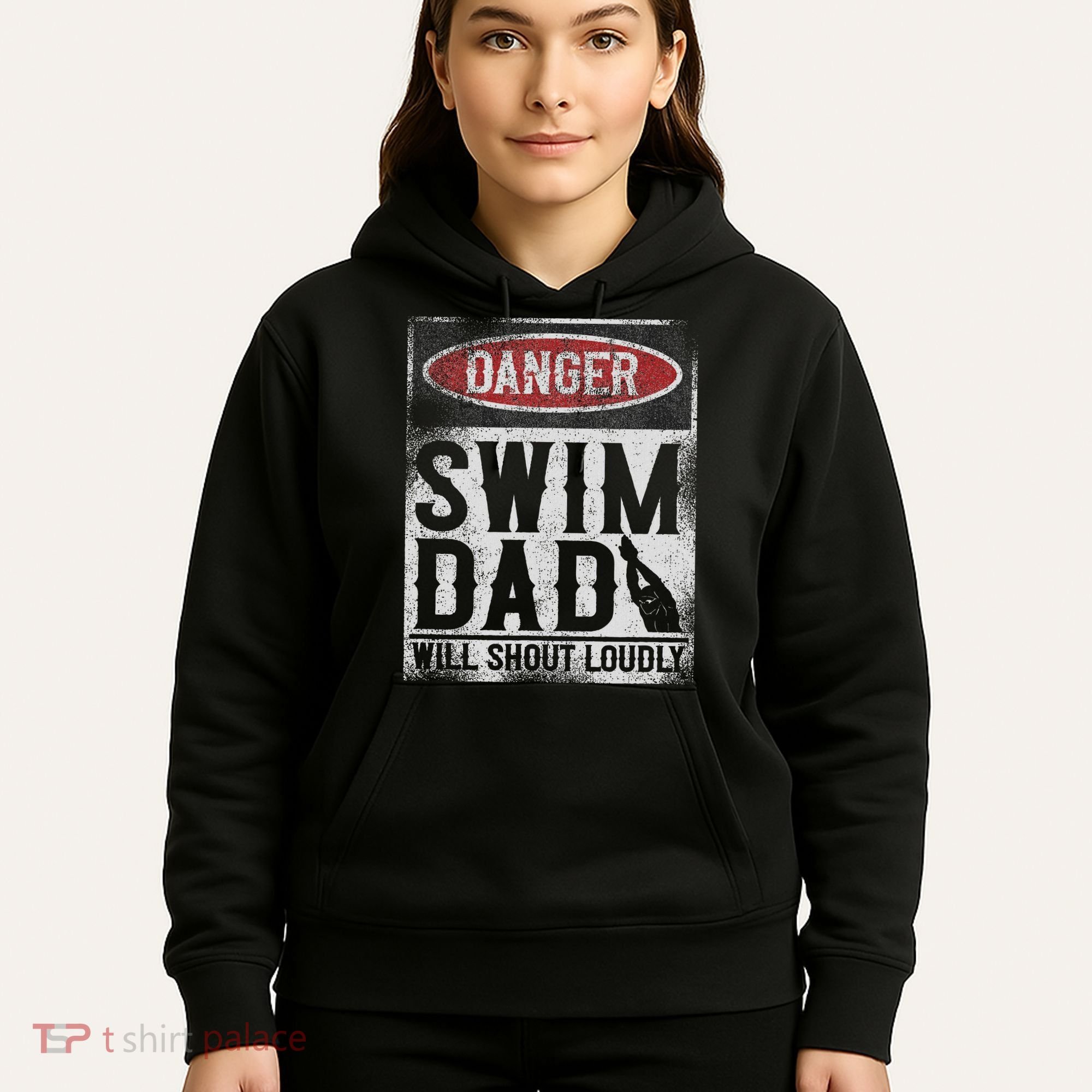 Swimming Swimmer Danger Swim Dad Hoodie