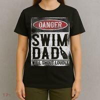Swimming Swimmer Danger Swim Dad T-Shirt thumb 4