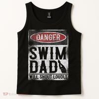 Swimming Swimmer Danger Swim Dad Tank Top thumb 2