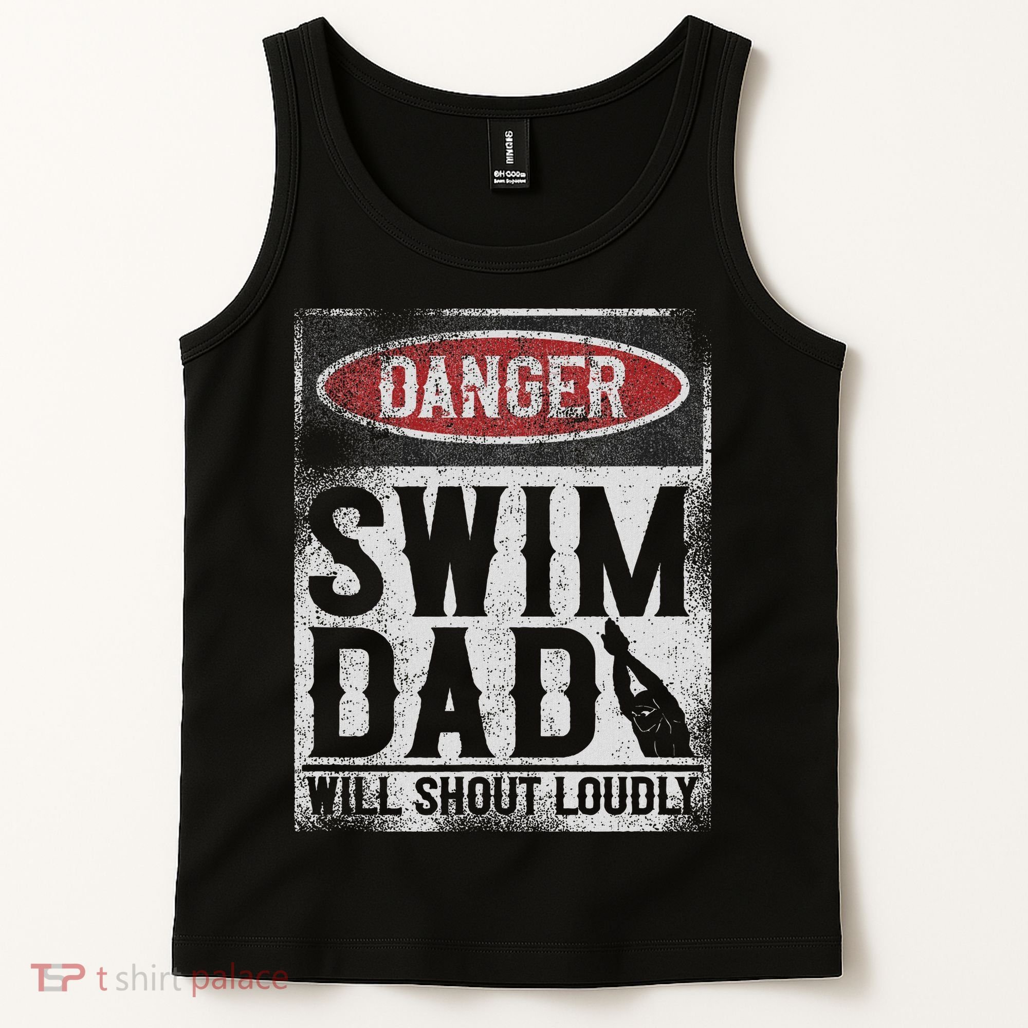 Swimming Swimmer Danger Swim Dad Tank Top