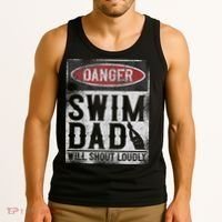 Swimming Swimmer Danger Swim Dad Tank Top thumb 3