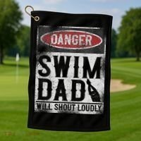 Swimming Swimmer Danger Swim Dad Golf Towel thumb 1