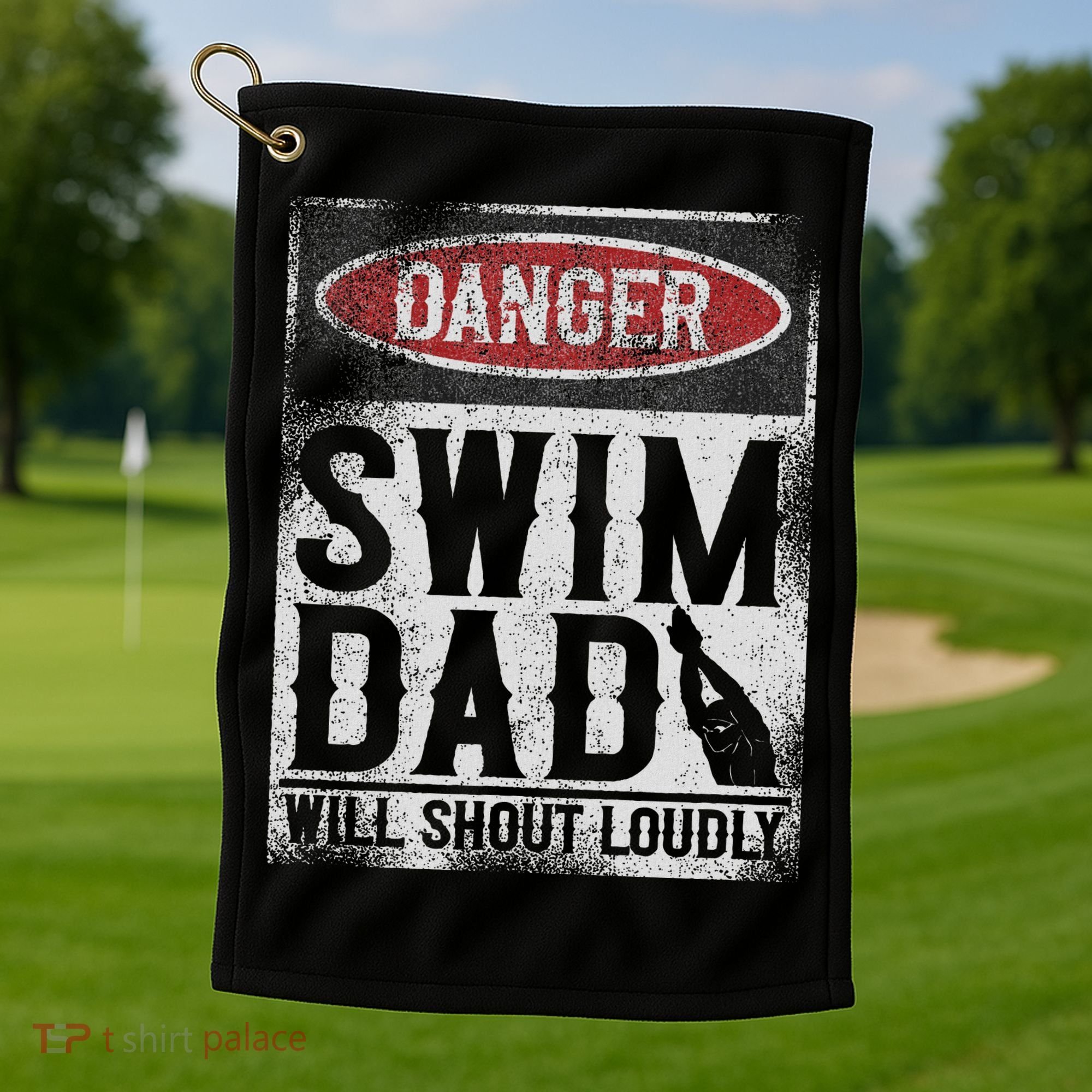 Swimming Swimmer Danger Swim Dad Golf Towel