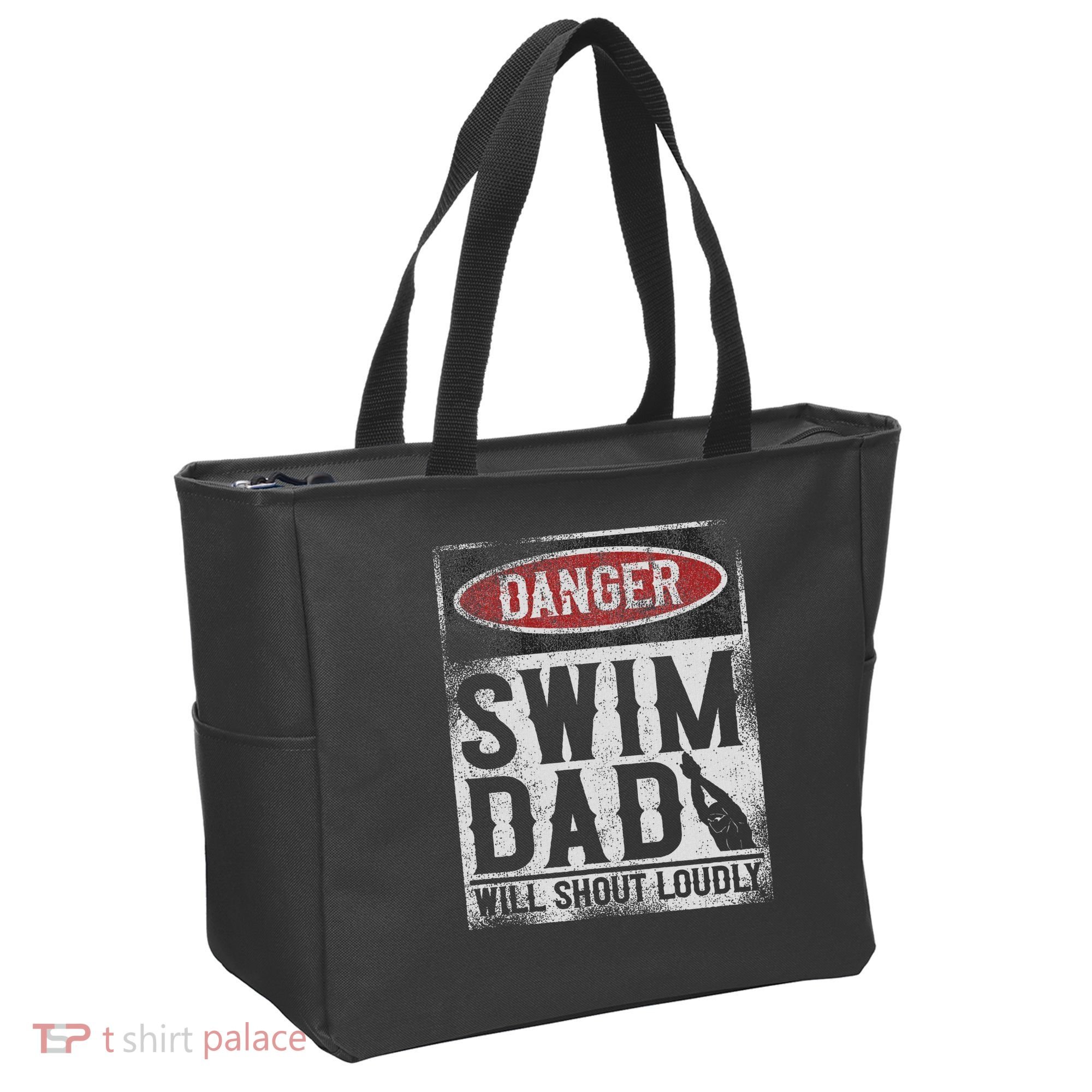 Swimming Swimmer Danger Swim Dad Tote Bag