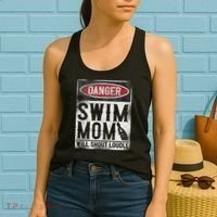 Swimming Swimmer Danger Swim Mom Women's Tank Top thumb 2