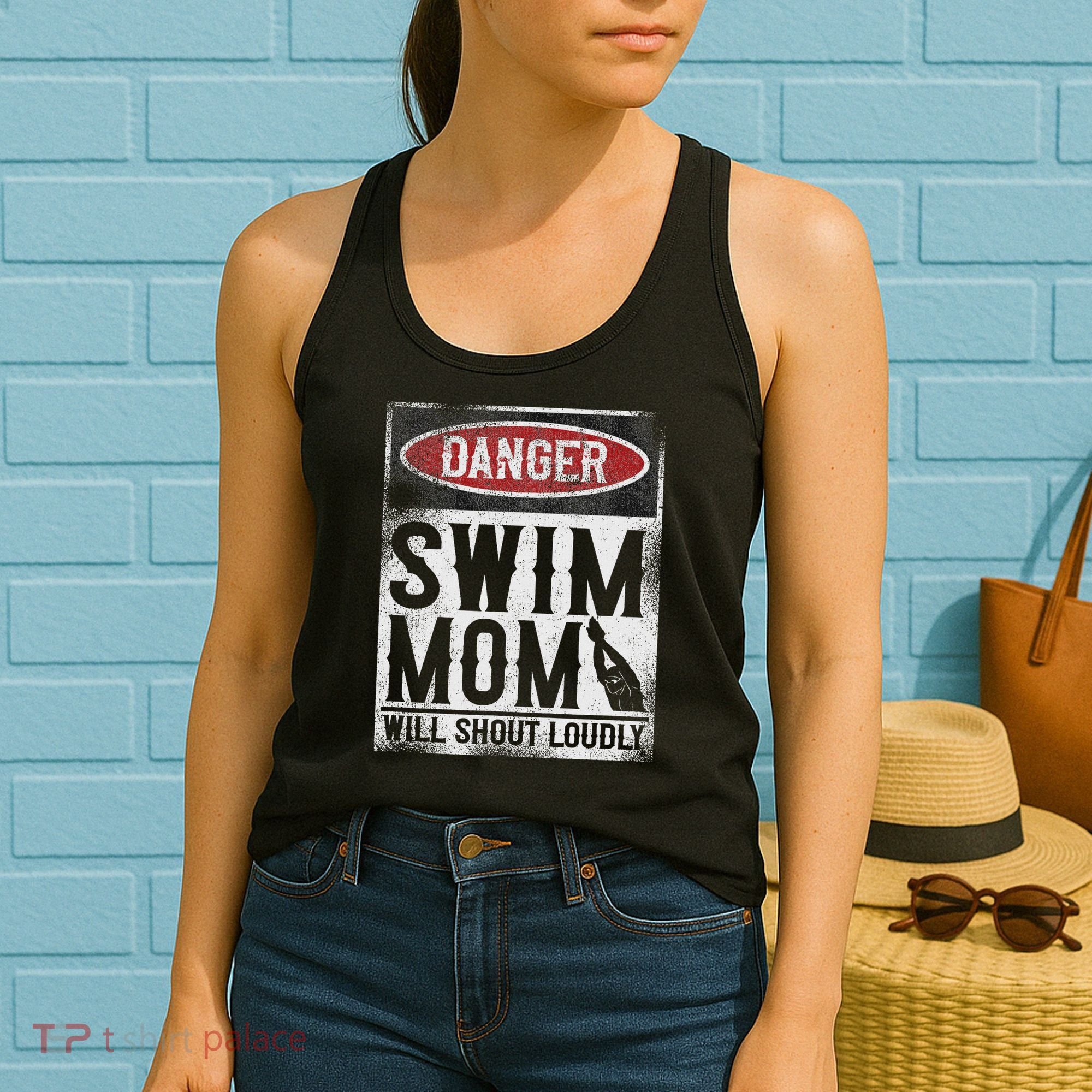 Swimming Swimmer Danger Swim Mom Women's Tank Top